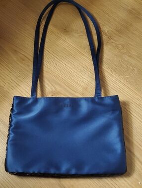 Guess Navy Blue Satin Shoulder Bag